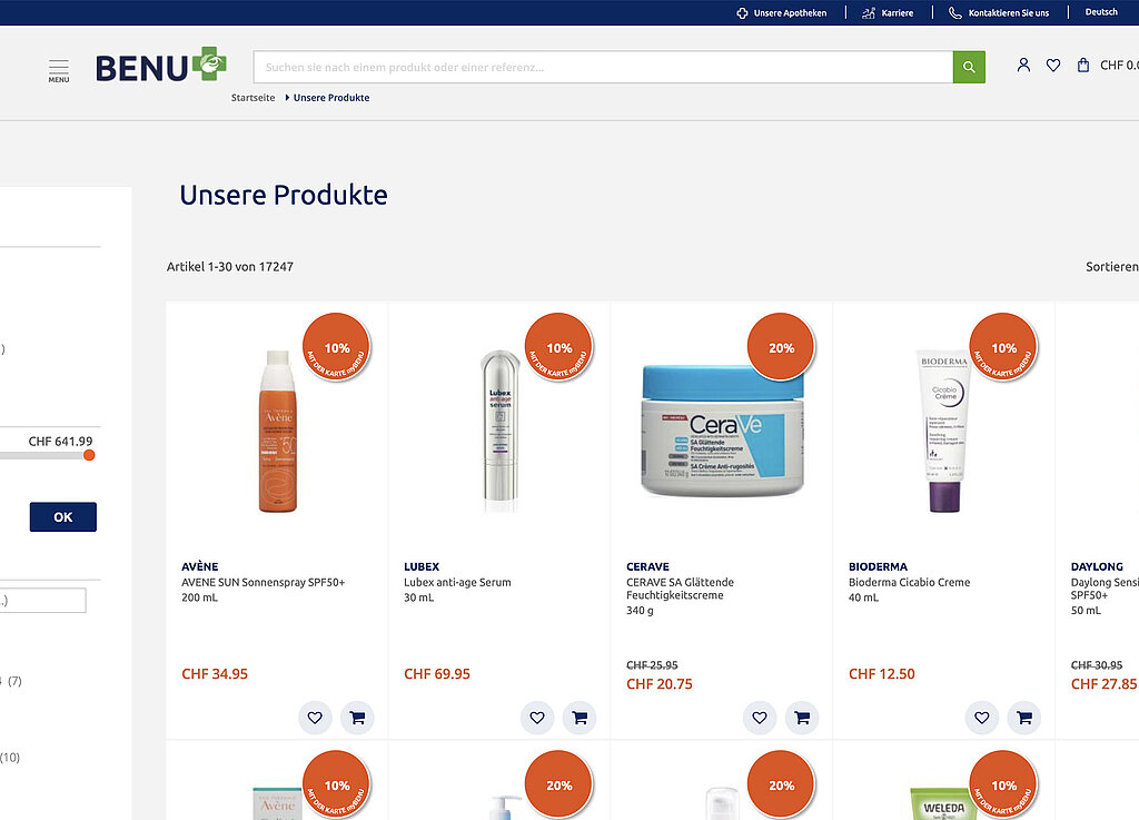 Online-Shop von BENU optimiert: zuverlässig – schnell – umfassend