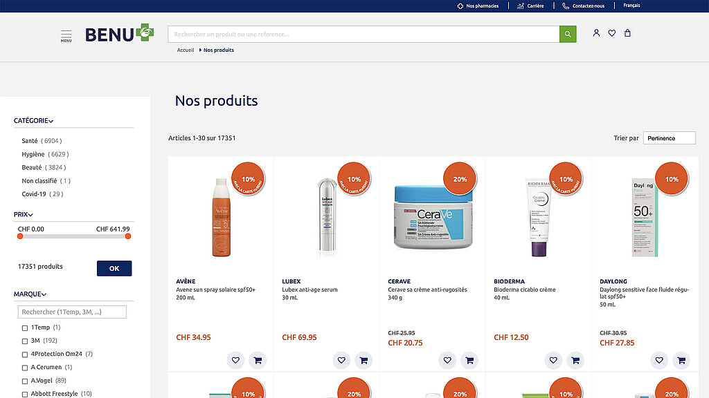 Optimisation de la boutique en ligne de BENU : fiable - rapide - complète