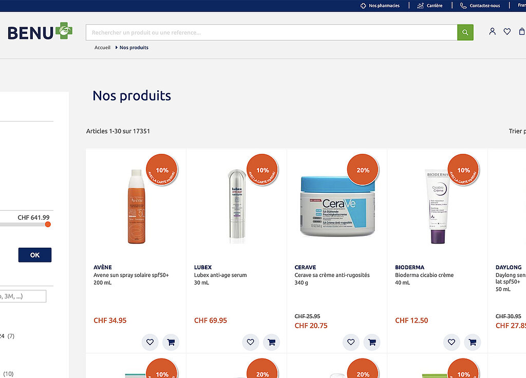 Ottimizzazione dello shop online di BENU: affidabile, veloce, completo